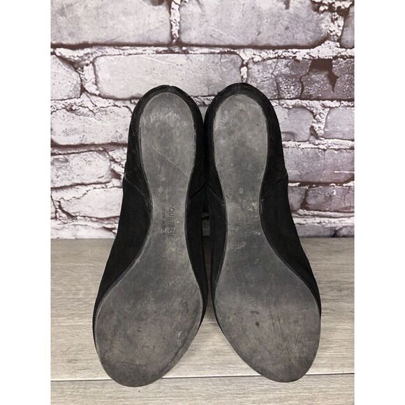 Aquatalia Black Suede Leather Wedge Back Zipper Booties Women’s Sz 8M US/38.5EU - Picture 10 of 16